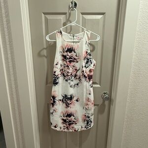 Floral Sleeveless Dress - Pink and Black
